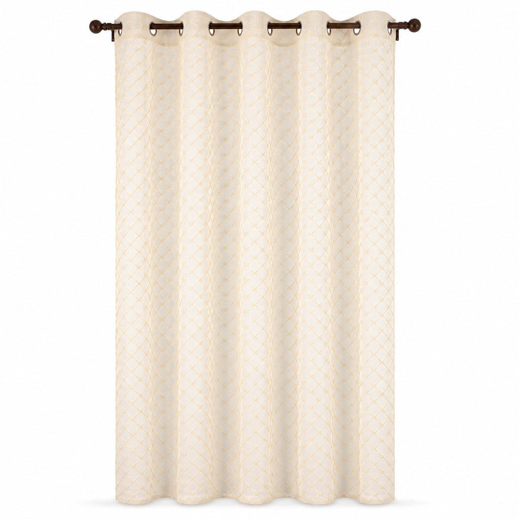 Premium Embroidered Sheer Curtains – Soft Light Filtering Polyester Drapes