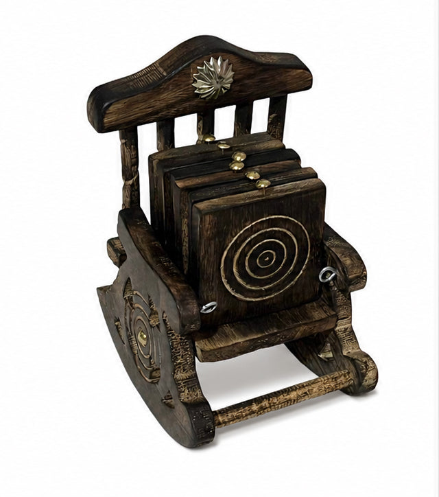 LUXEHEAVEN Rocking Chair Coaster Set