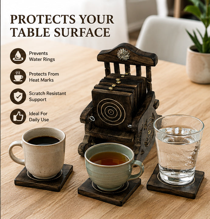 LUXEHEAVEN Rocking Chair Coaster Set