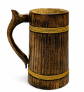 Premium Handcrafted Wooden Beer Mug – 500ml Rustic Tankard for Beer, Coffee & Tea