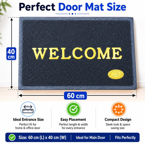 Heavy-Duty Premium PVC Welcome Mat – Durable Anti-Slip Outdoor & Indoor Doormat