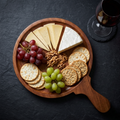 Premium Sheesham Wood Pizza Platter and Charcuterie Board – 12-Inch Round Wooden Serving Tray with Handle