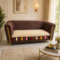 Premium Boho Sofa Seat Cushion Cover with Colorful Tassels – Non-Slip Chic Couch Protector Mat