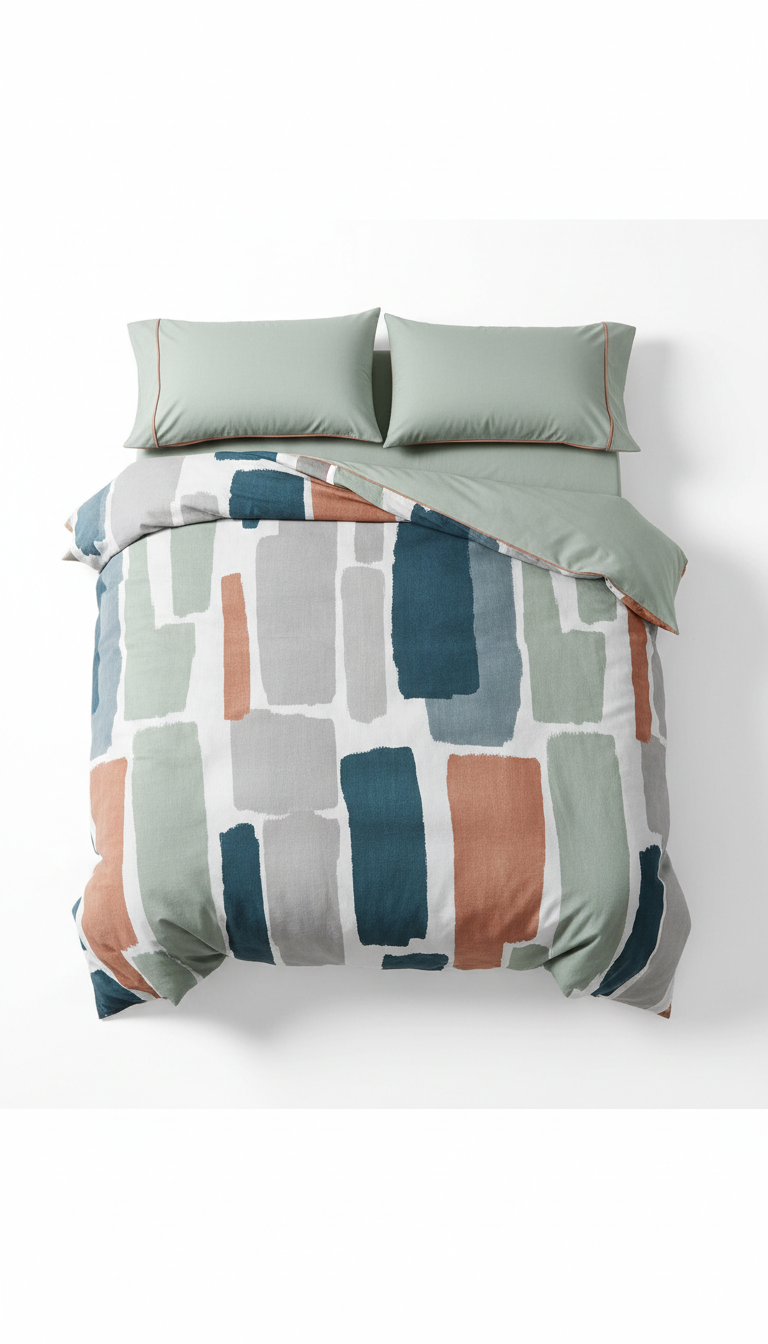 Linen Blend Sheet Set in Slate Blue