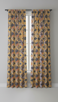 Cotton Curtain Set in Mosaic Blue