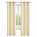 Premium Woven Eyelet Curtains – Cream/Beige
