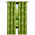 Green Floral Curtains Set of 2, Premium Polyester Daisy Flower Window Drapes for Living Room, Bedroom, Light Filtering Eyelet Grommet Curtain