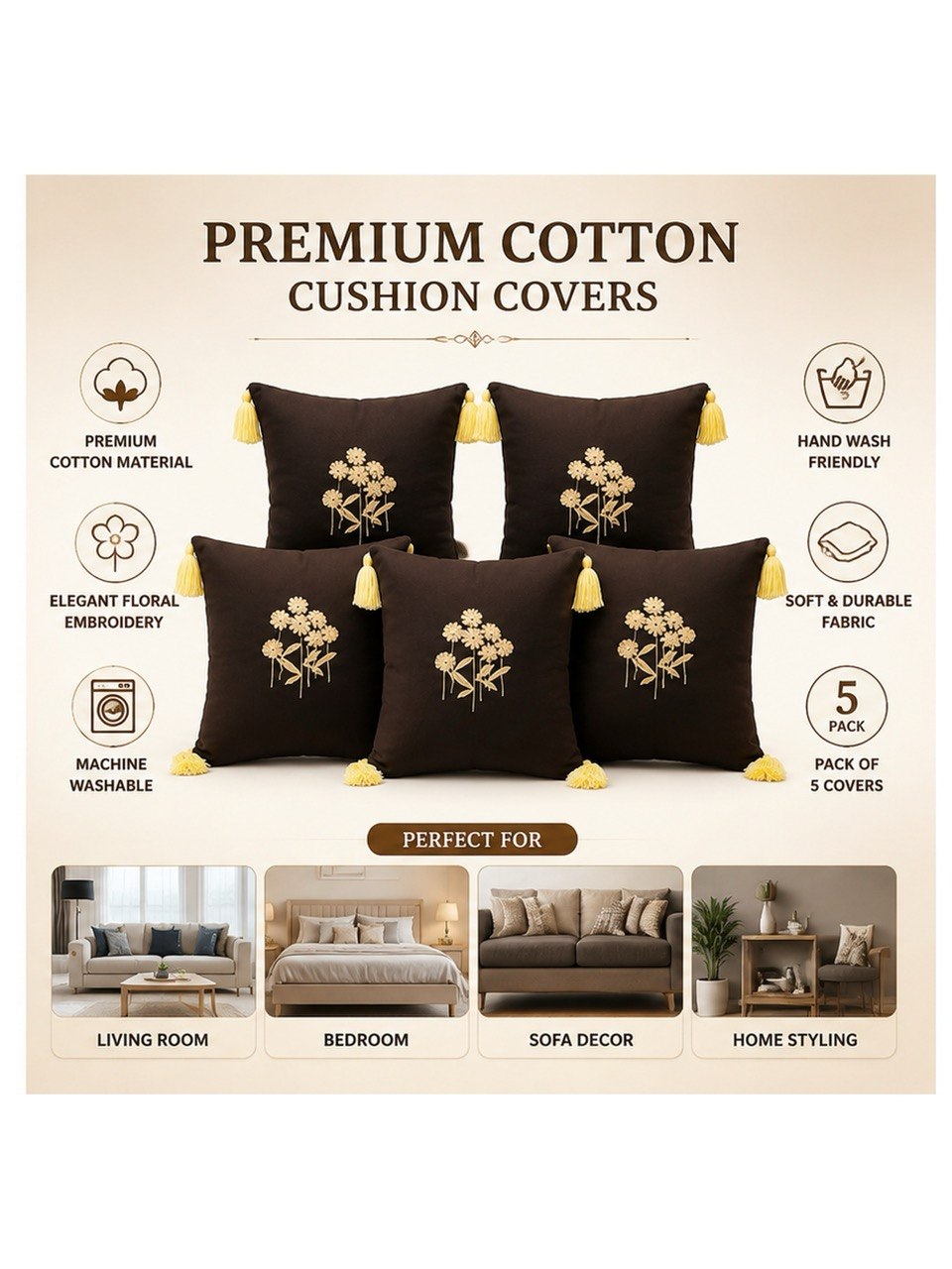 Cotton Duvet Cover with Abstract Motif