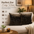 Nature-Inspired Branch Print Cushion Cover Set – Premium Soft Satin Finish Brown Decor (Set of 2)
